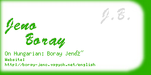 jeno boray business card